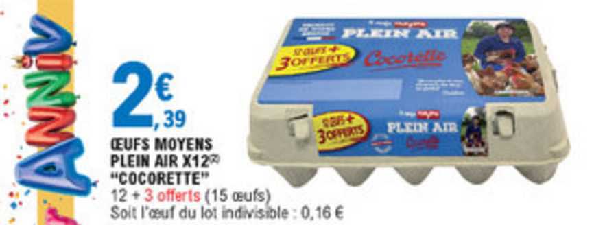 œufs moyens plein air x12 cocorette