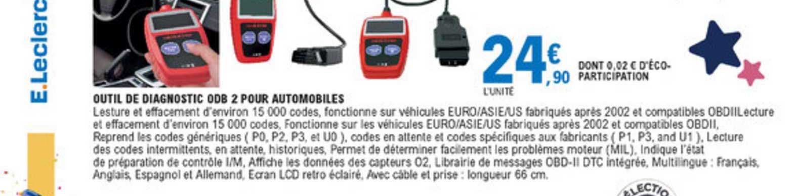 outil de diagnostic odb 2 pour automobiles