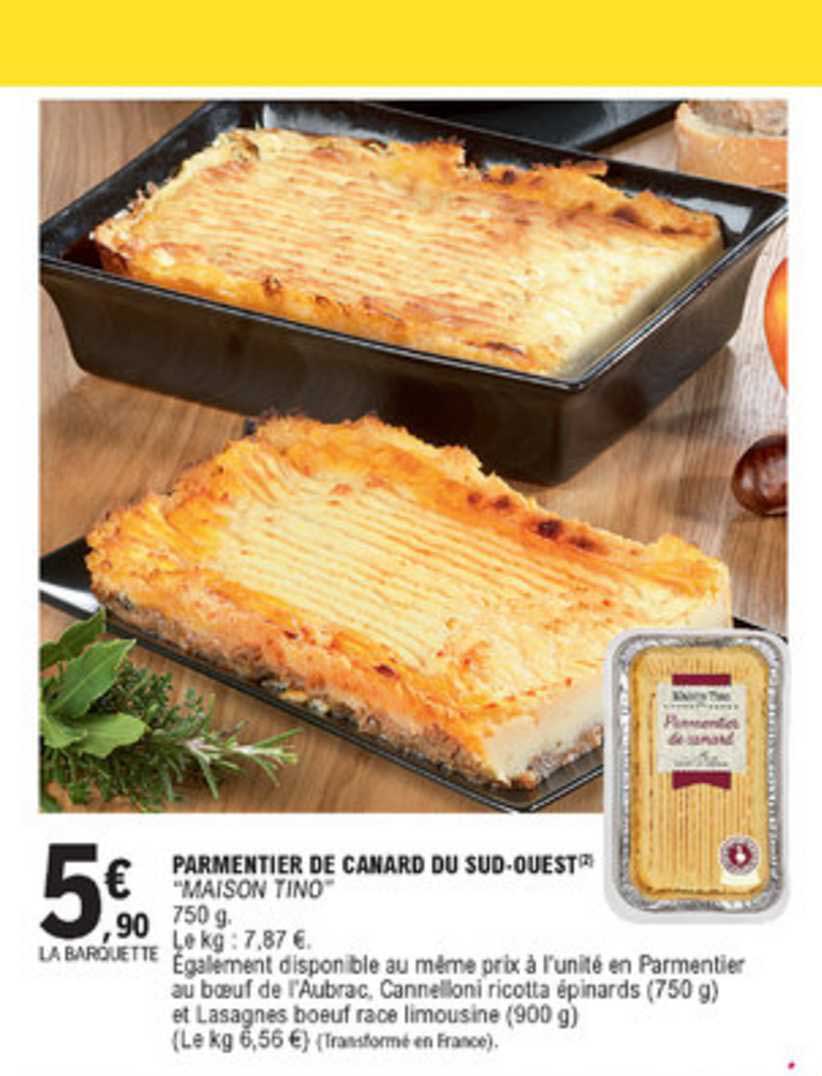 parmentier de canard du sud ouest maison tino