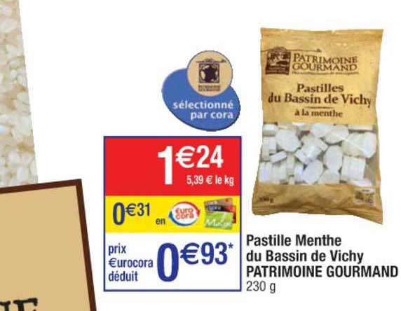pastille menthe du bassin de vichy patrimoine gourmand