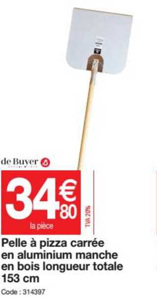 pelle à pizza carré en aluminium manche en bois longueur totale 153 cm de buyer