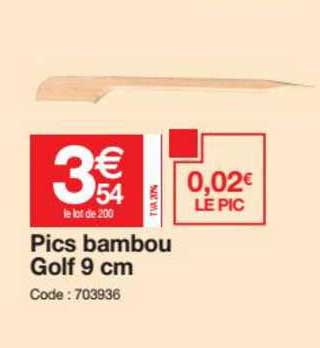 pics bambou golf 9 cm