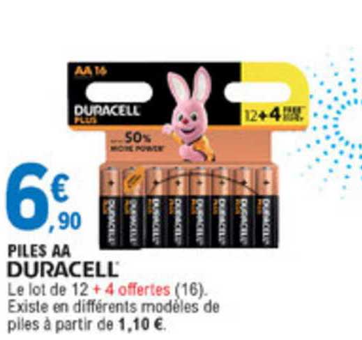 piles aa duracell 12+4 offertes