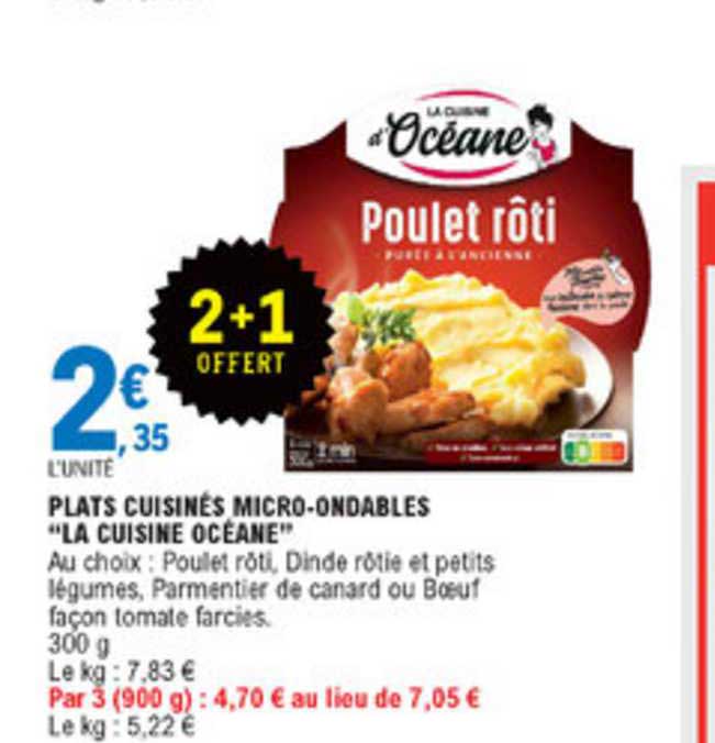 plats cuisinés micro ondables la cuisine océane 2+1 offert