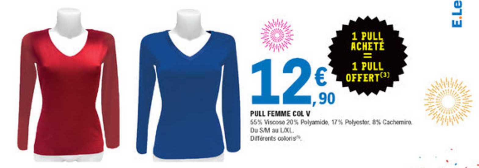 Pull Femme Col V 1 Acheté = 1 Offert