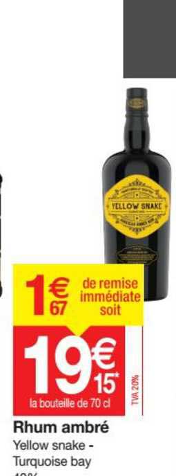 rhum ambré yellow snake turquoise bay
