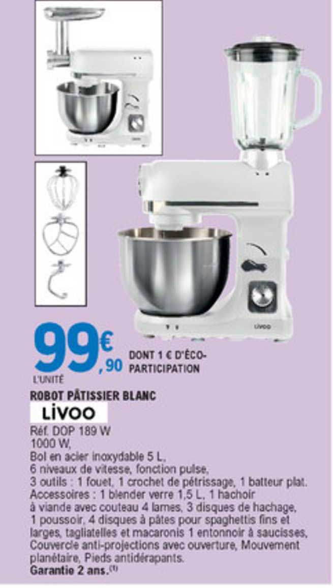 Robot Pâtissier Blanc Livoo