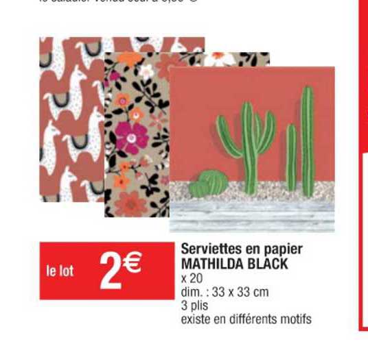 serviettes en papier mathilda black
