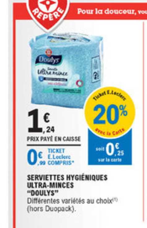 serviettes hygiéniques ultra minces doulys