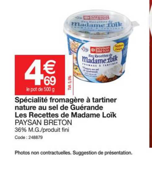 spécialité fromagère à tartiner nature au sel de guérande les recettes de madam loïk paysan breton