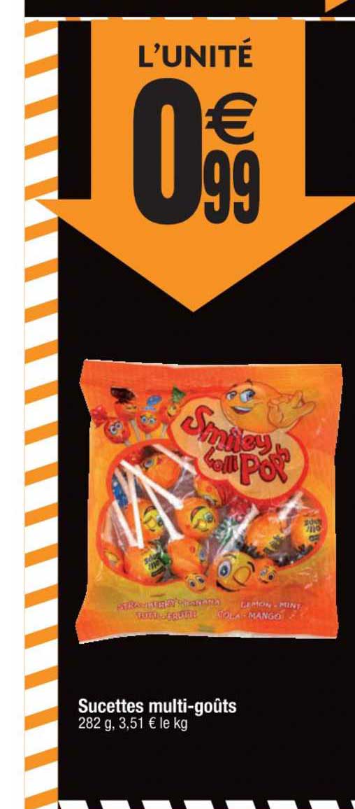 sucettes mutli goûts