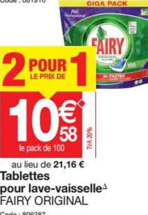 tablette pour lave vaisselle fairy original