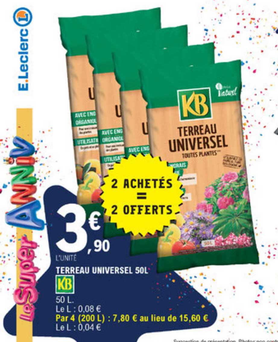 Terreau Universel 50l Kb 2 Achetés = 2 Offerts
