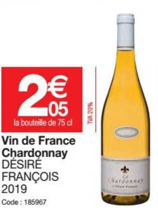 vin de france chardonnay désiré françois 2019