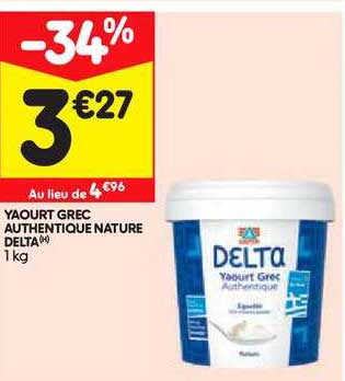 yaourt grec authentique nature delta