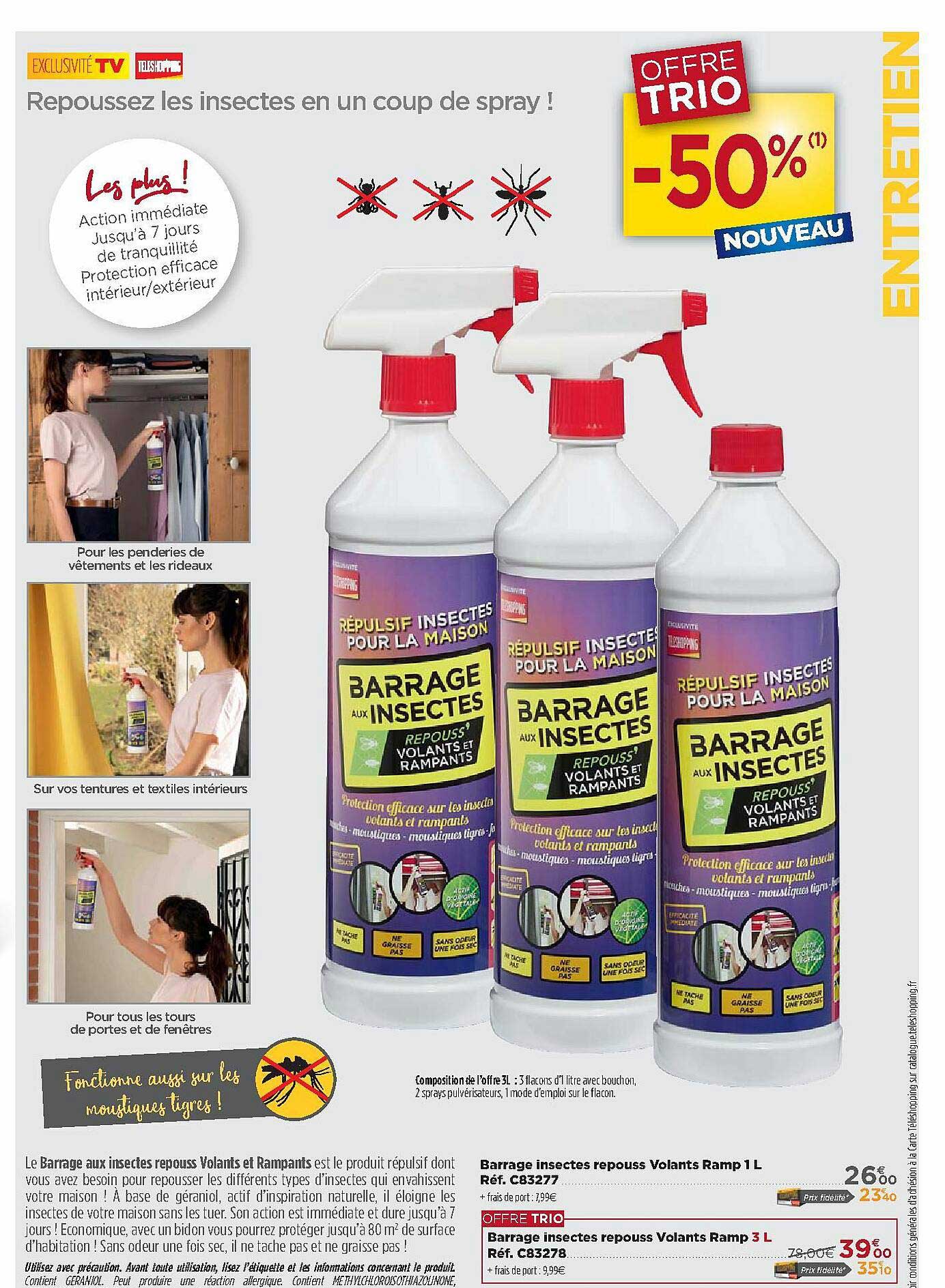 barrage insectes repouss volants ramp 1 l réf. c83277 barrage insectes repouss volants ramp x 3 l réf. c83278