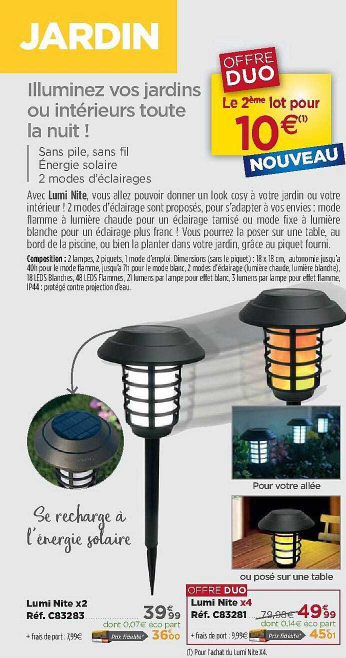 lumi nite x2 réf. c83283 lumi nite x4 réf. c83281