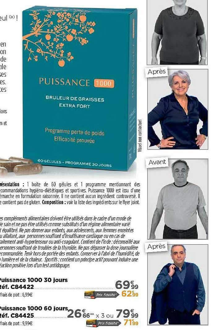 puissance 1000 30 jours réf. c84422 puissance 1000 60 jours réf. c84425