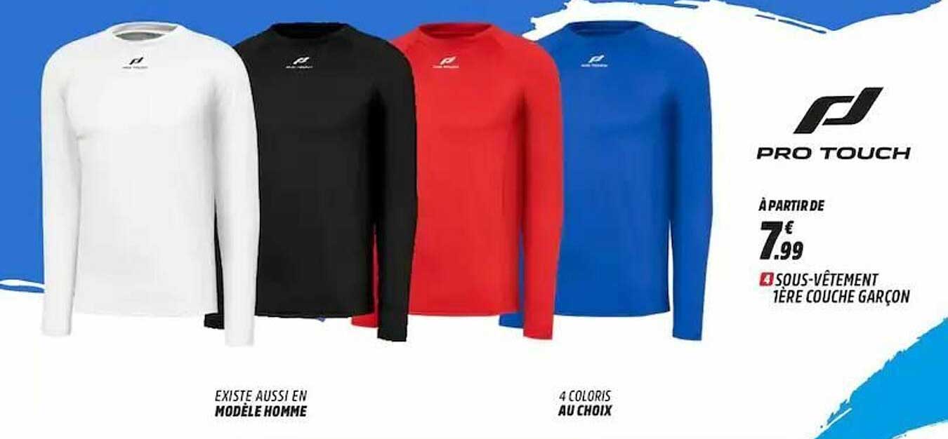 sous-vêtement 1ère couche garçon pro touch