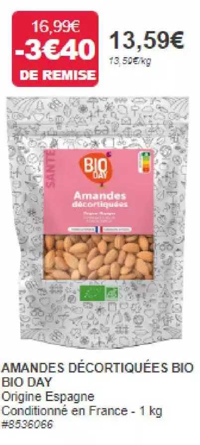 amandes décortiquées bio bio day