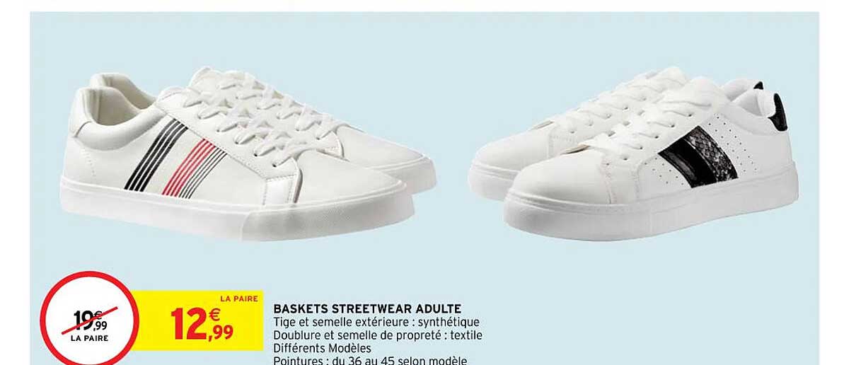 baskets streetwear adulte