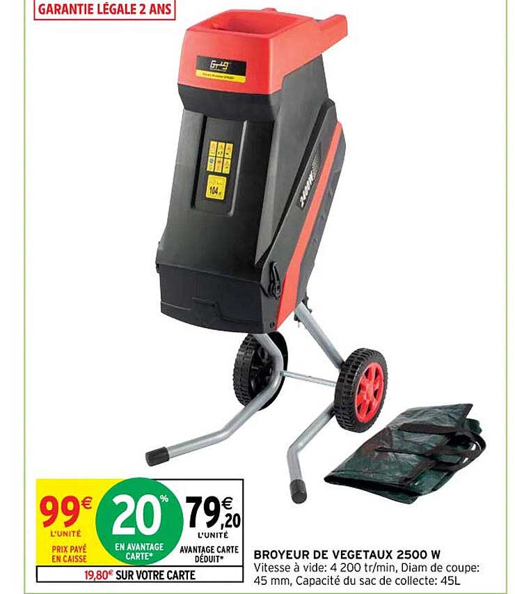 broyeur de végétaux 2500w