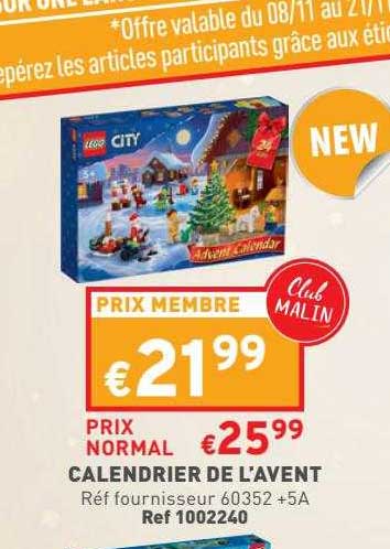 calendrier de l'avent lego city