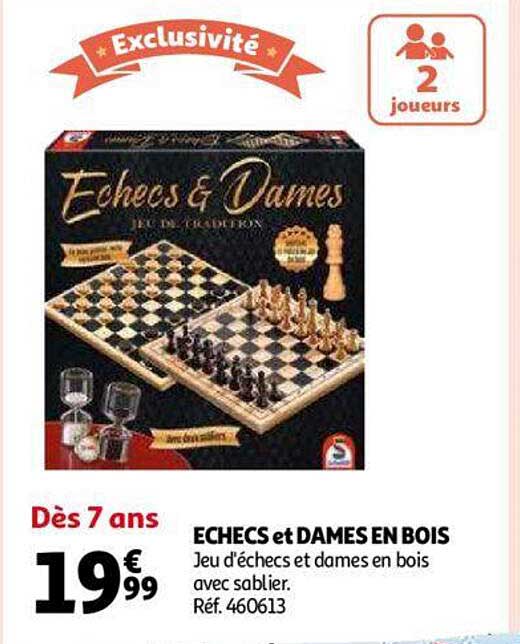 échecs et dames en bois