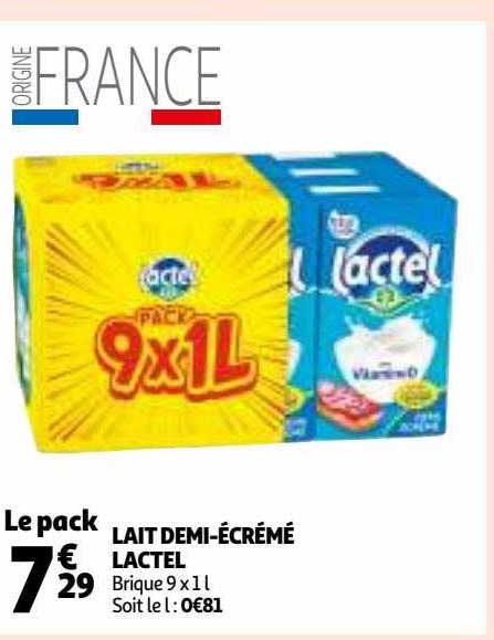 lait demi-écrémé lactel