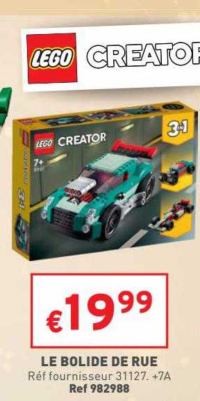 le bolide de rue lego creator