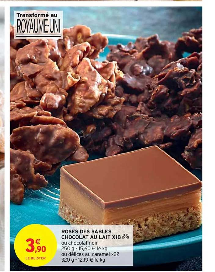 roses des sables chocolat au lait x18