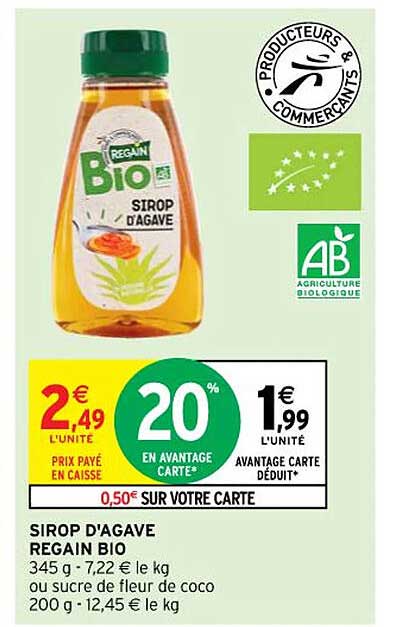 sirop d'agave regain bio