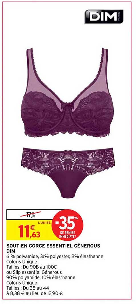 soutien gorge essentiel génerous dim