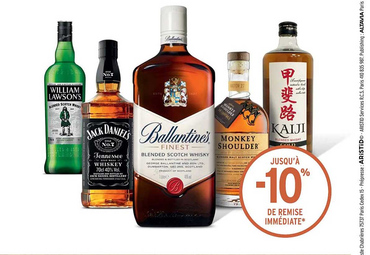 william lawsons, jack daniel's, ballantine's, monkey shoulder, kaiji