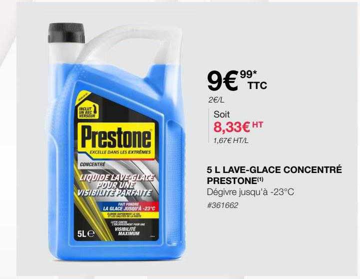 5 l lave-glace concentré prestone