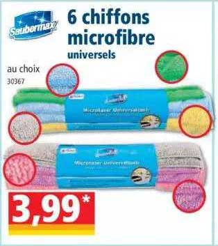 6 chiffons microfibre universels saubermax
