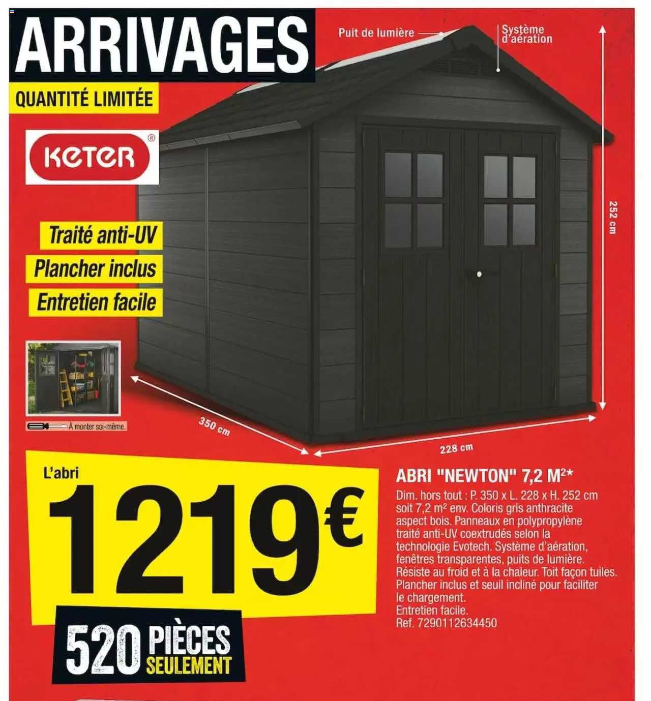 abri "newton" 7,2 m² keter