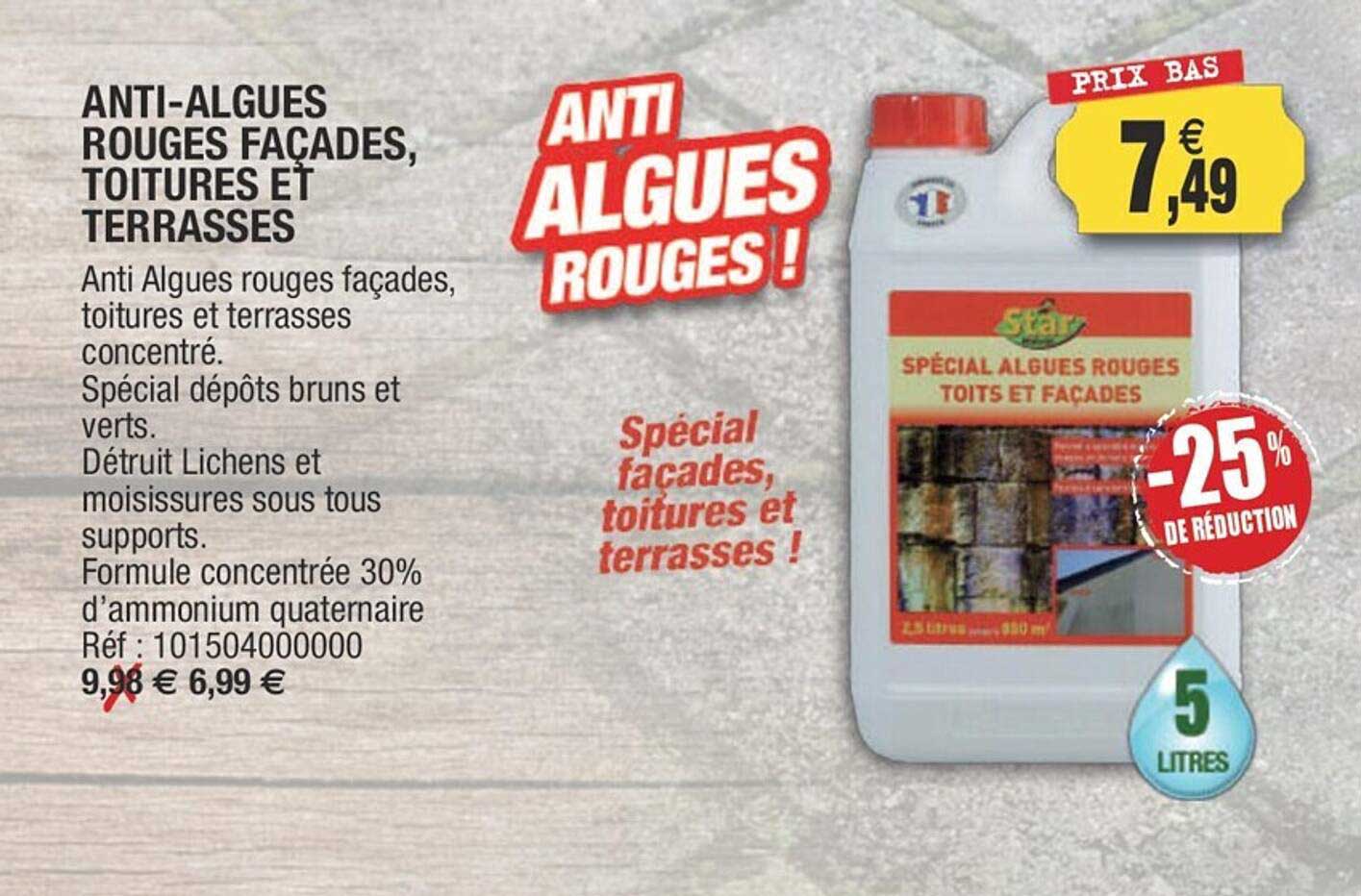 Anti-algues Rouges Façades, Toitures Et Terrasses