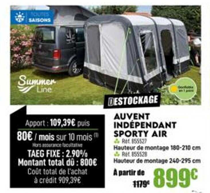 auvent indépendant sporty air summer line