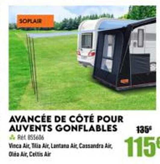avancée de coté pour auvents gonflables soplair