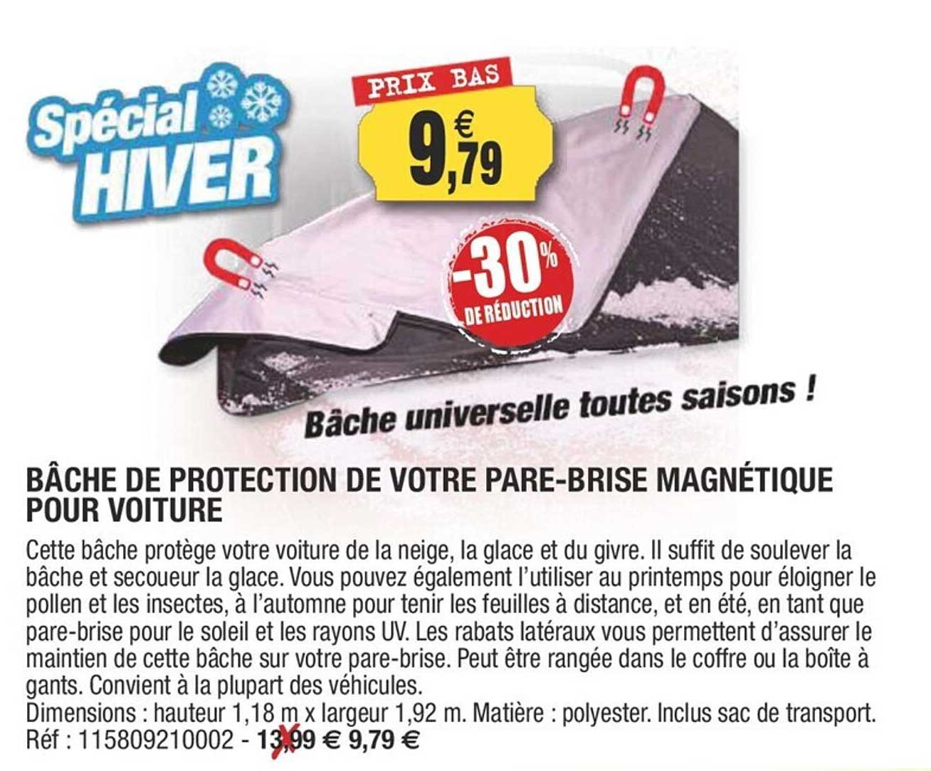 bâche de protection de votre pare-brise magnétique pour voiture
