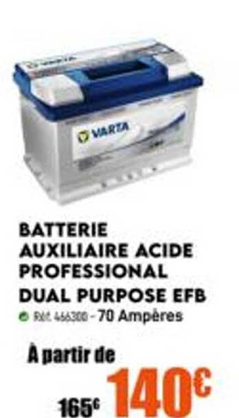 batterie auxiliaire acide professional dual purpose efb varta