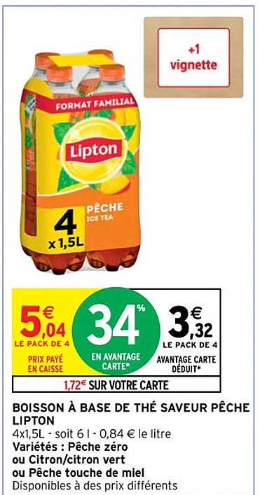 Boisson à Base De Thé Saveur Pêche Litpon