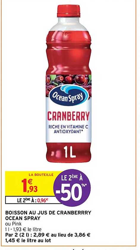 Boisson Au Jus De Cranberry Océan Spray