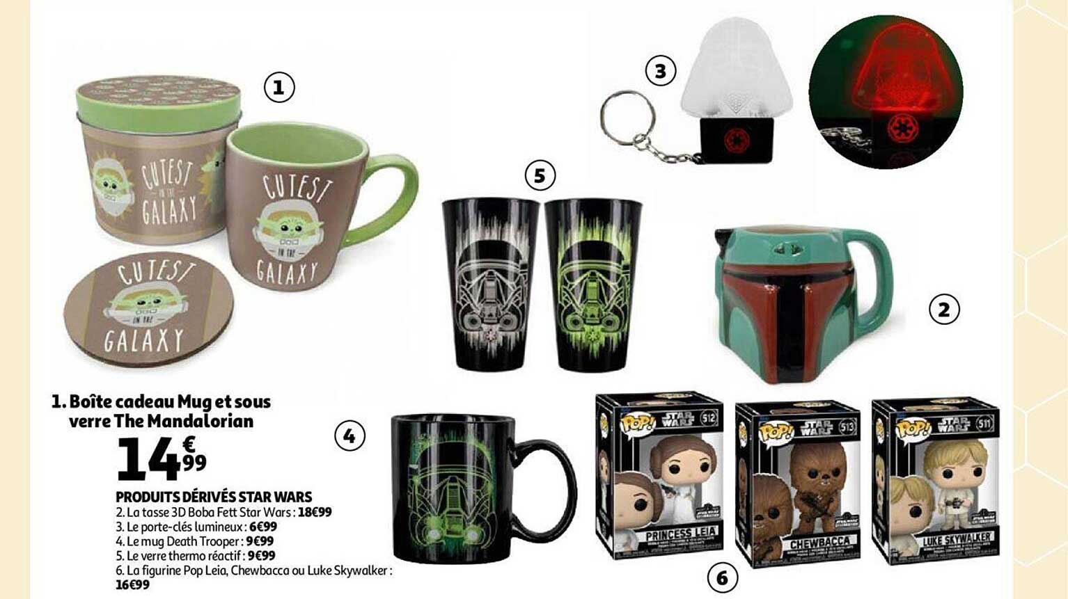 boîte cadeau mug et sous verre the mandalorian : produits dérivés star wars