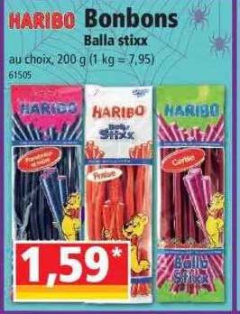 bonbons balla stixx haribo