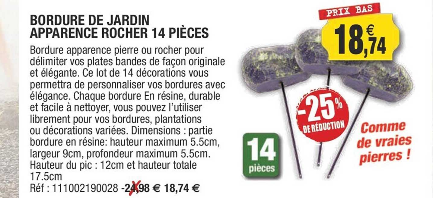 bordure de jardin apparence rocher 14 pièces