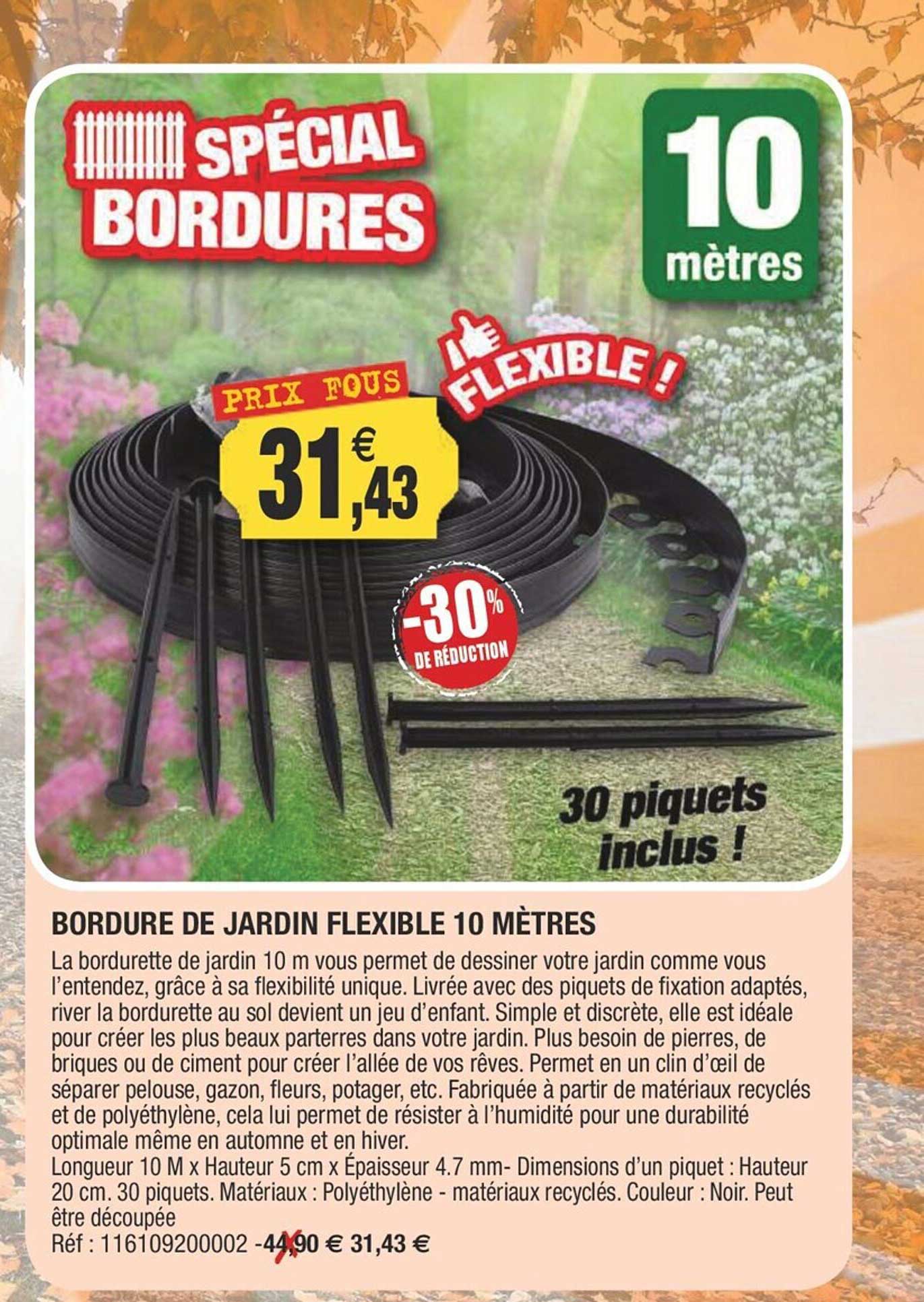 Bordure De Jardin Flexible 10 Mètres