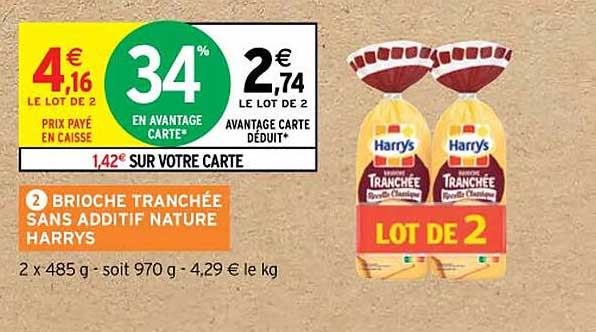 brioche tranchée sans additif nature harrys