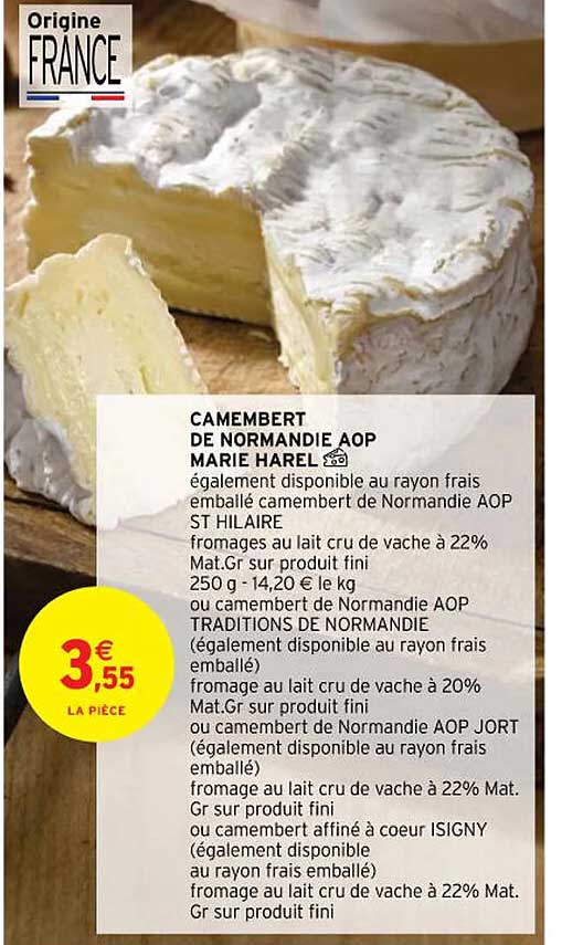 camembert de normandie aop marie harel